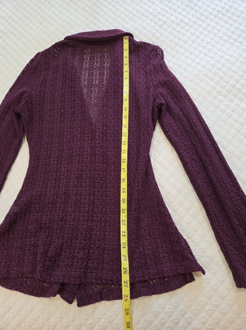 Natural Life Carina All Lace Top Eggplant Purple Button Up Blouse Size Large - Picture 12 of 13
